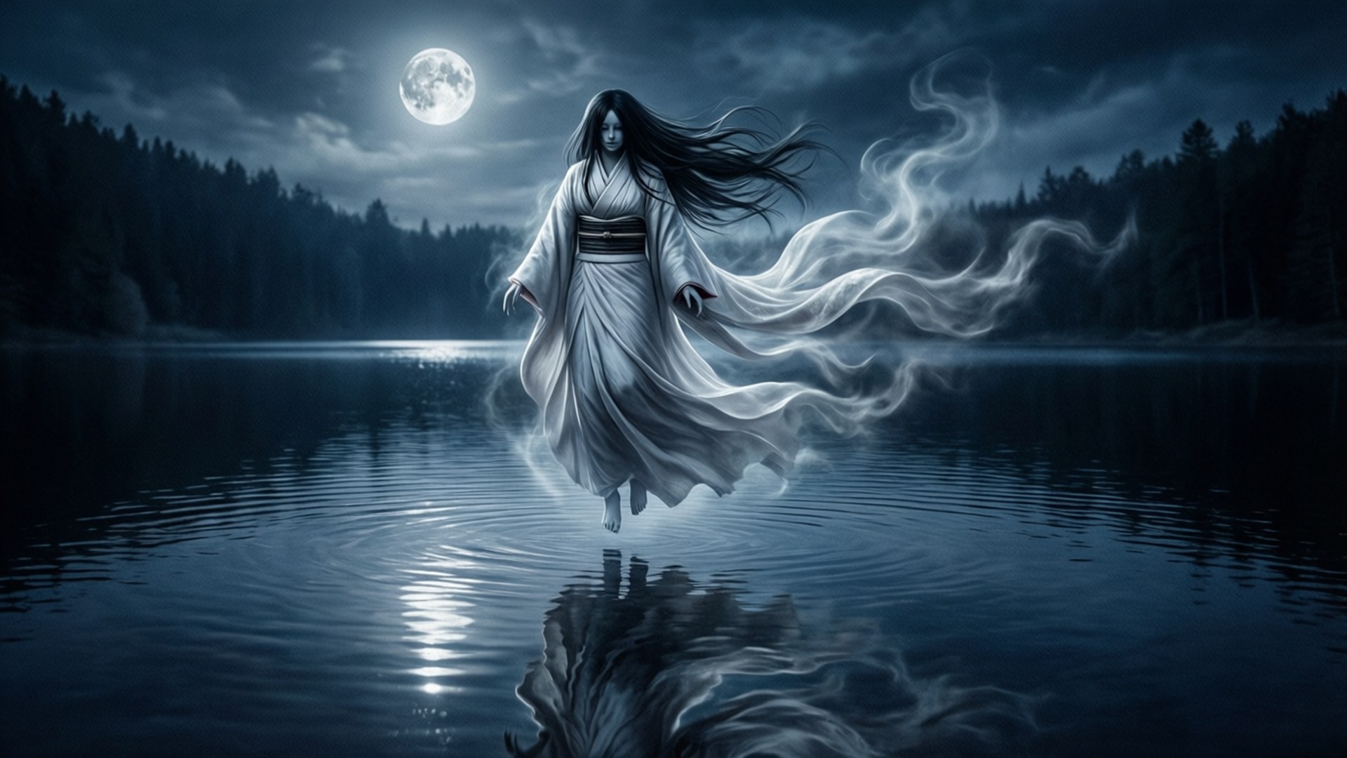 Moonlit Reflection by Wallpapers.art Studio