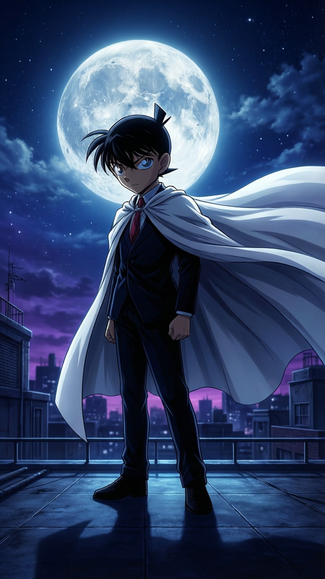 Moonlit Rooftop Kaito by Wallpapers.art Studio