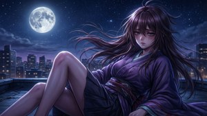 Moonlit Rooftop Reverie