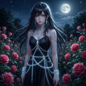 Moonlit Rose Garden