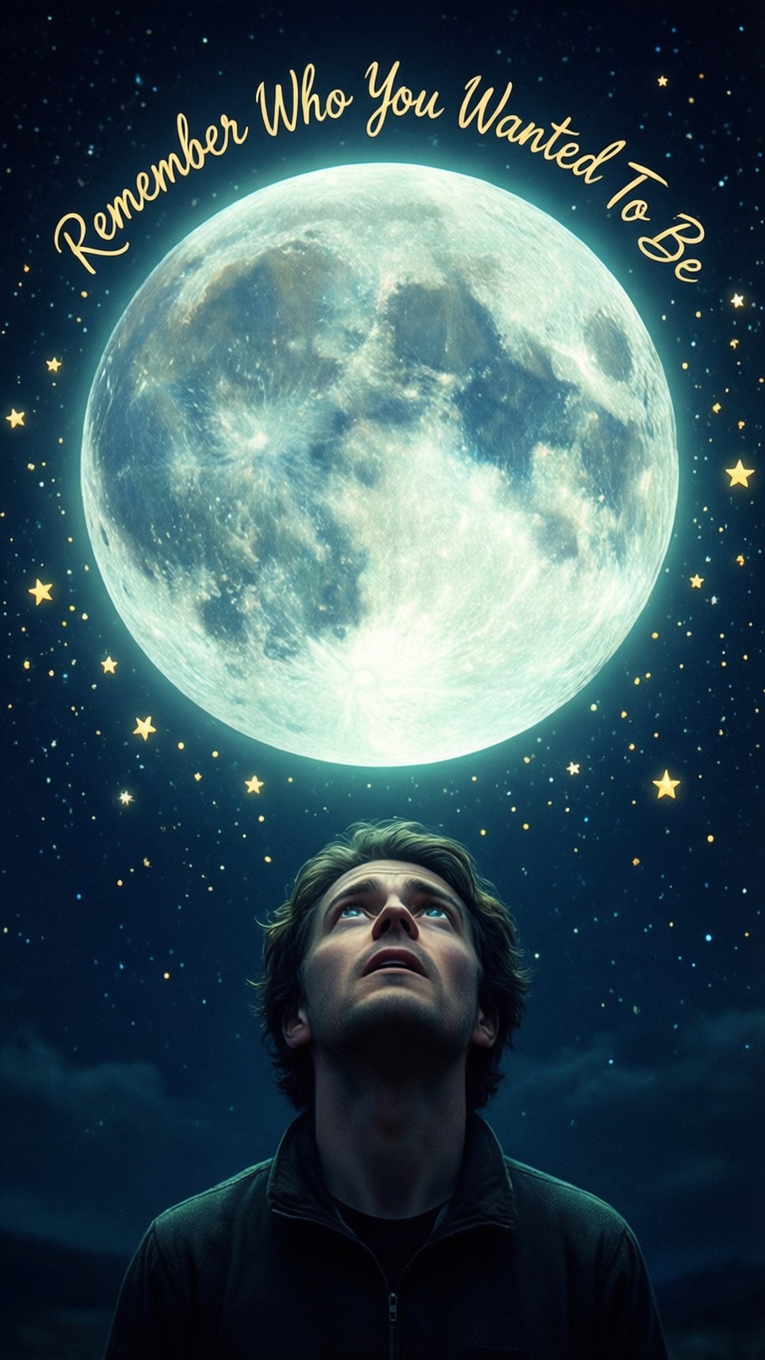 Moonlit Starry Reminder by Wallpapers.art Studio