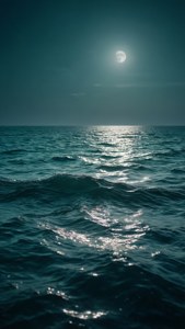 Moonlit Teal Ocean