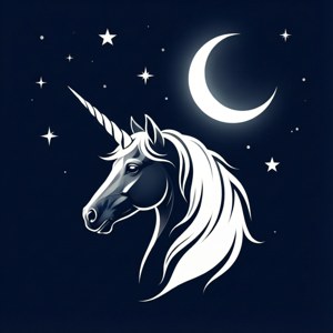 Moonlit Unicorn Silhouette
