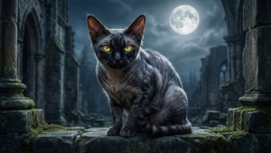 Moonlit Werewolf Cat