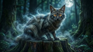 Moonlit Werewolf Cat