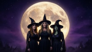 Moonlit Witches Silhouette
