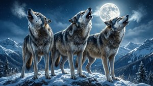 Moonlit Wolf Trio