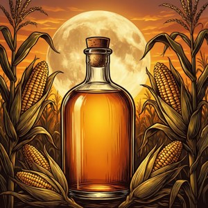 Moonshine Among Corn Stalks