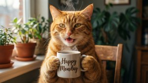 Morning Coffee Cat