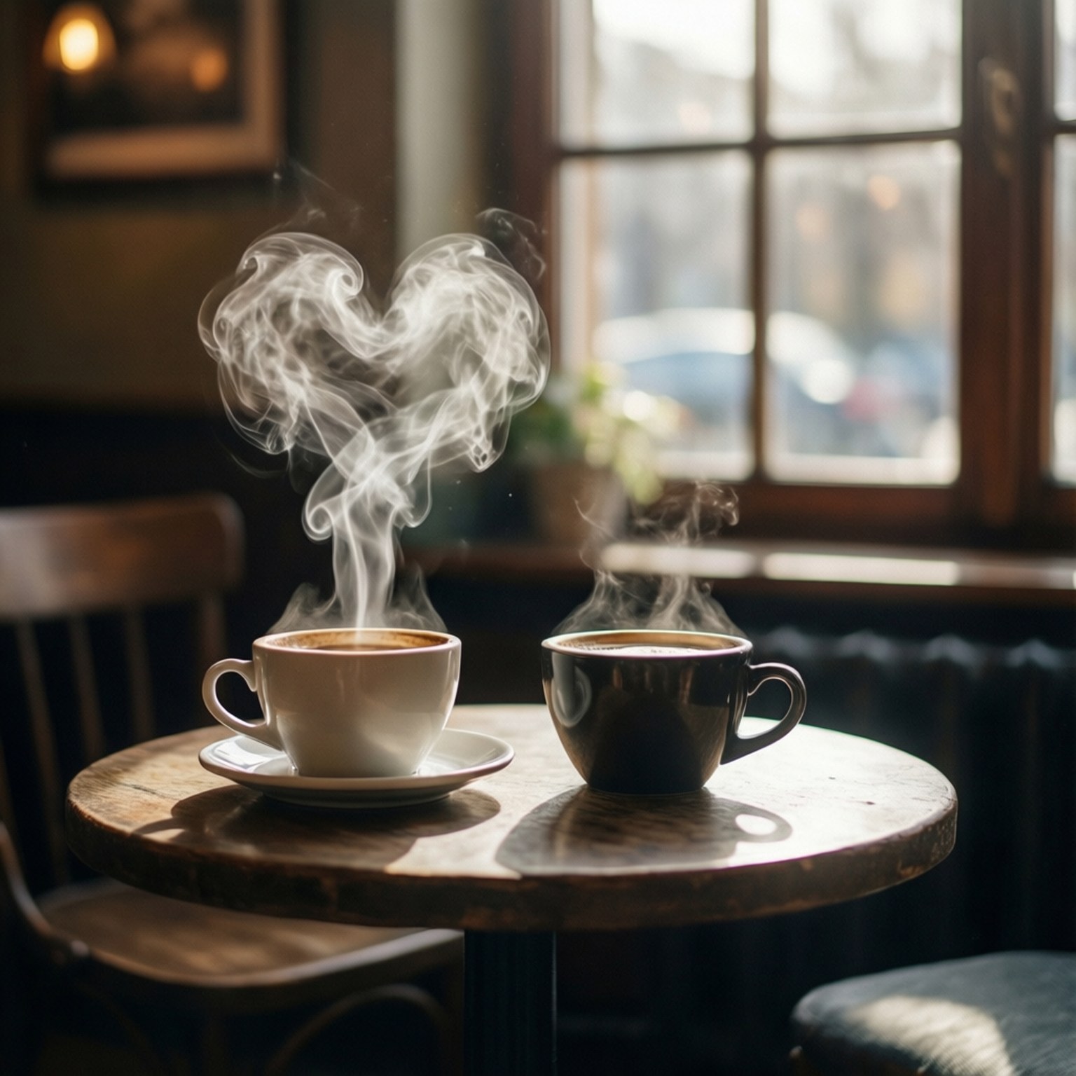 Morning Coffee Hearts by Wallpapers.art Studio