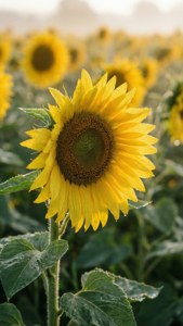 Morning Dew Sunflowers