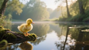 Morning Pond Duckling
