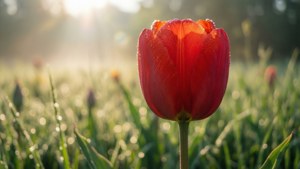 Morning Red Tulip
