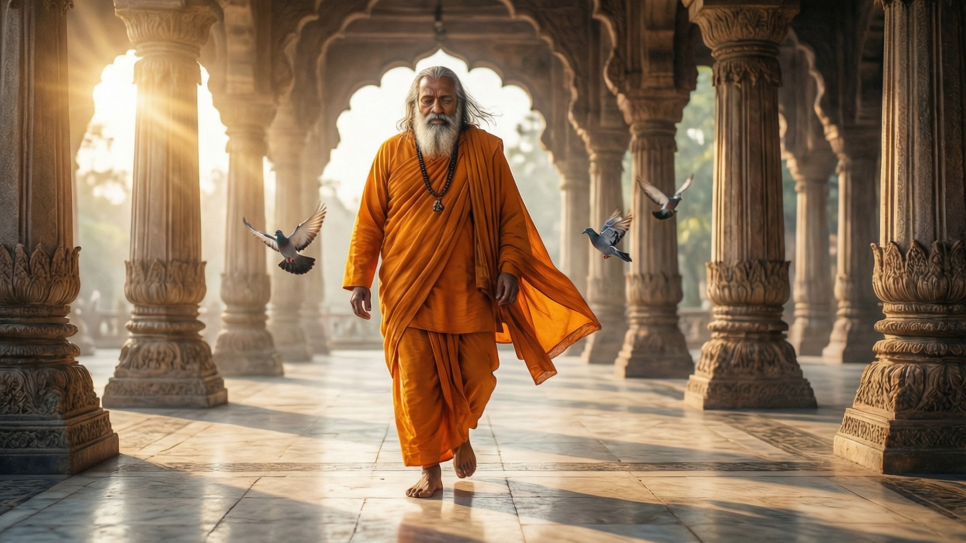 Morning Temple Walk by Wallpapers.art Studio