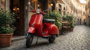Morning Vespa at Café
