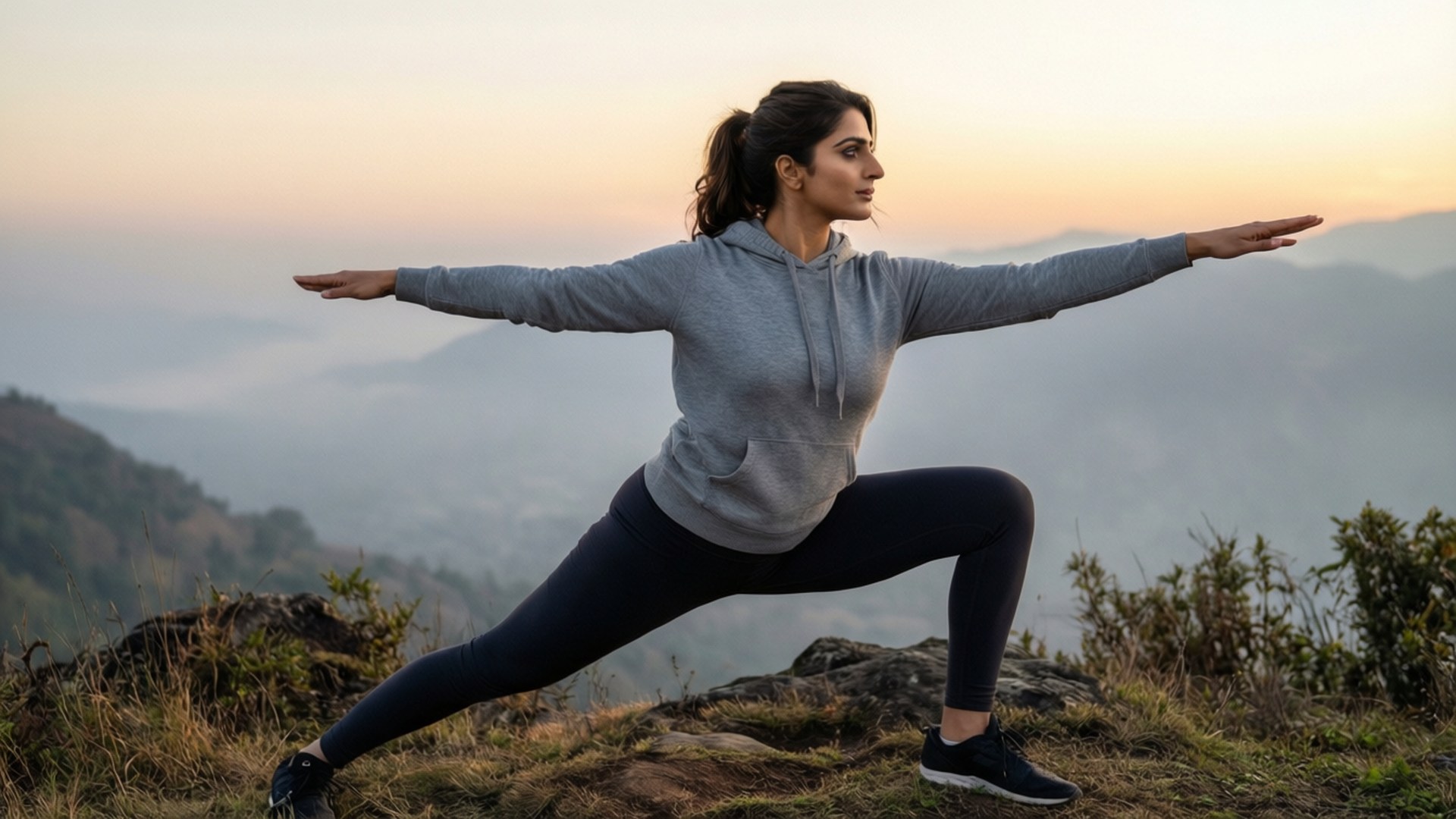 Morning Yoga at Cliff by Wallpapers.art Studio