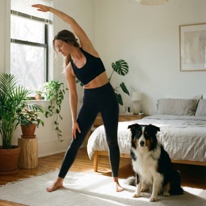 Morning Yoga with Pup