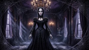 Morticia in the Mansion