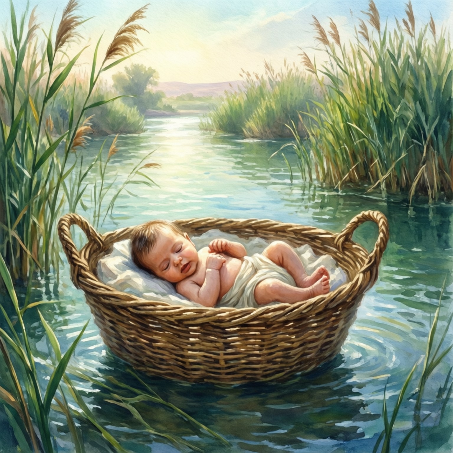 Moses in the Bulrushes by Wallpapers.art Studio