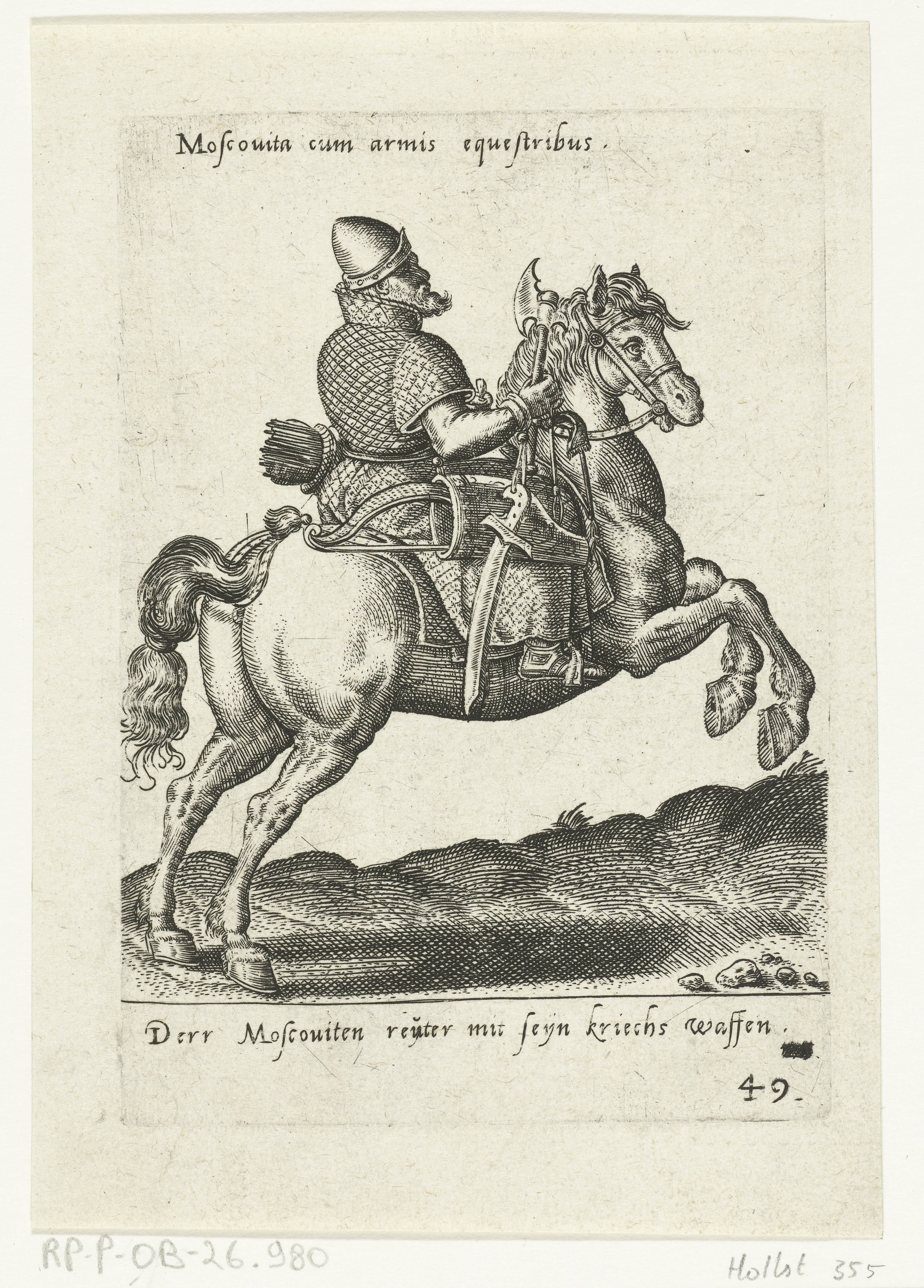 Moskovitische ruiter by Abraham de Bruyn