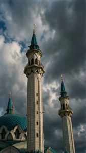 Mosque Minarets Dramatic Sky