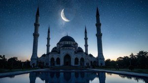 Mosque Moonlit Silhouette