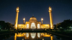Mosque Night Reflection