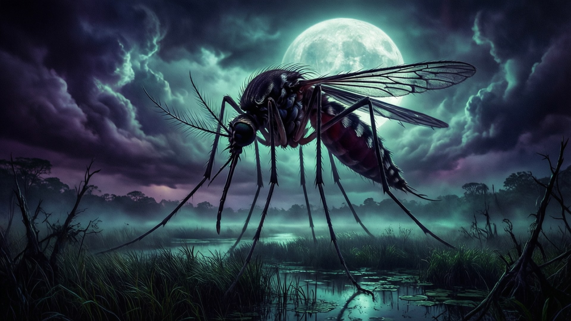 Mosquito Moon Omen by Wallpapers.art Studio