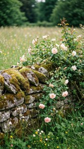 Mossy Stone Wall Meadow