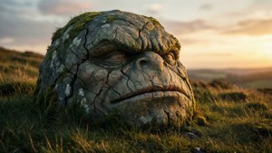 Mossy Thwomp at Sunset