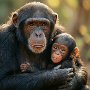 Mother and Baby Chimpanzee