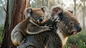 Mother and Baby Koala