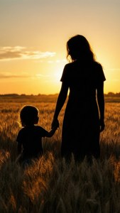 Mother and Child Sunset