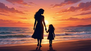 Mother and Daughter Silhouette