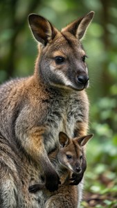 Mother and Joey Wallaby