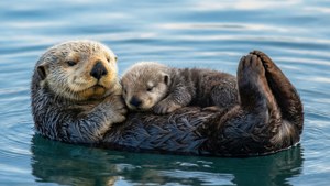 Mother and Pup Otter