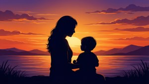 Mother Child Sunset