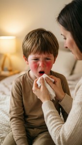 Mother Comforts Sneeze