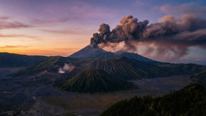 Mount Bromo Eruption Dawn