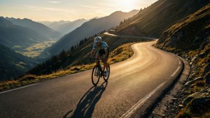 Mountain Ascent at Sunset