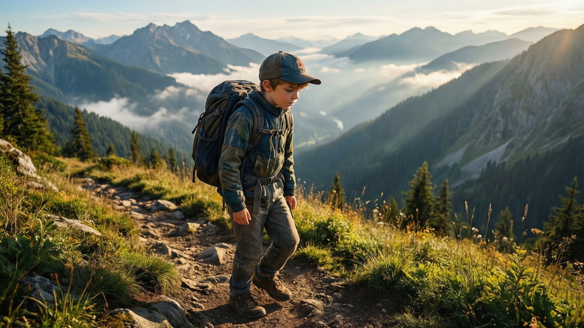 Mountain Hiker by Wallpapers.art Studio