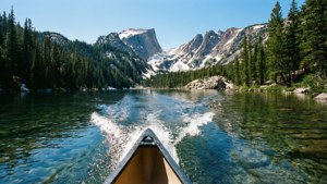 Mountain Lake Canoe Wake