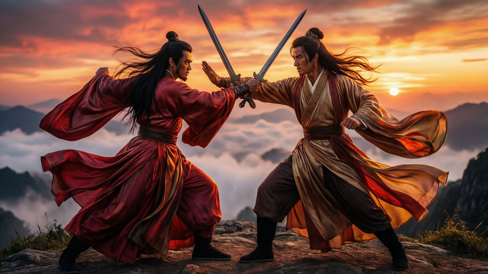 Mountain Peak Duel by Wallpapers.art Studio