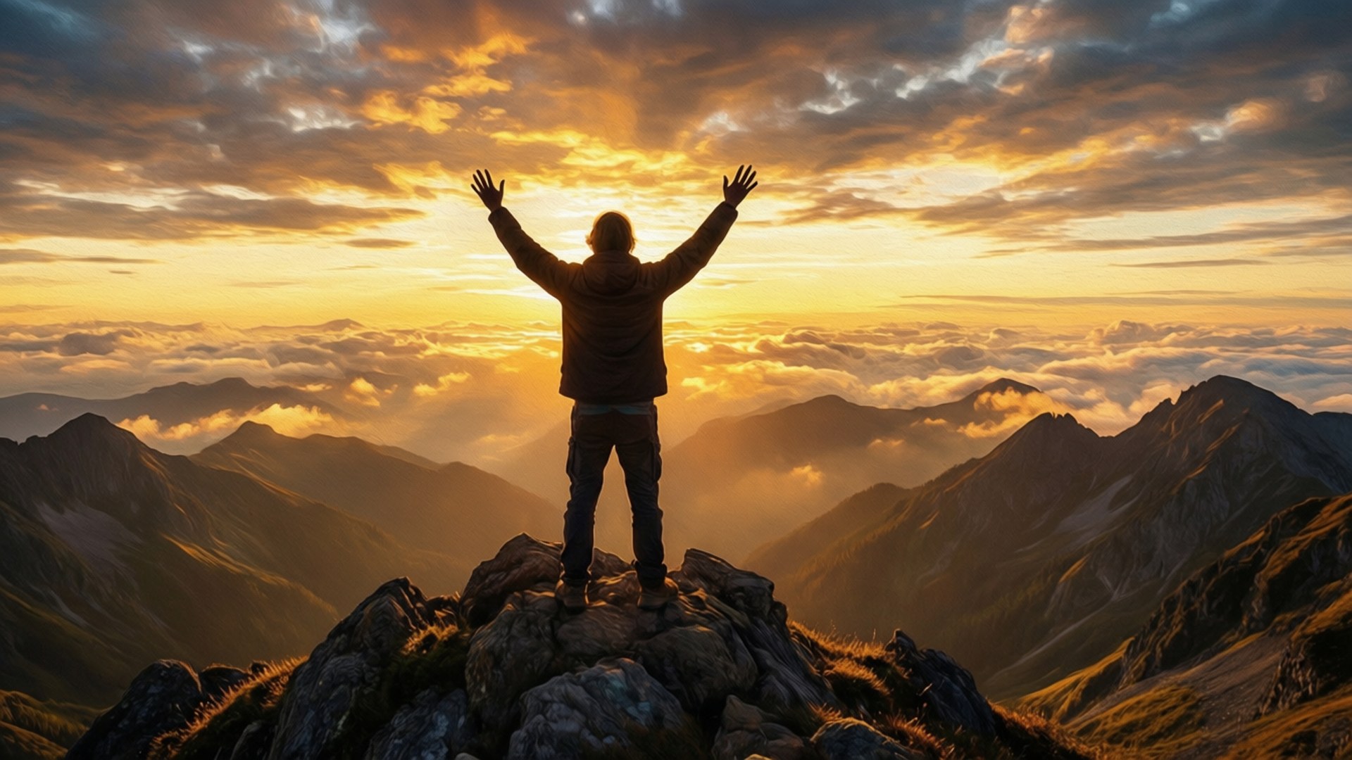 Mountain Peak Victory by Wallpapers.art Studio