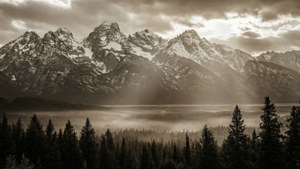 Mountain Peaks Sepia