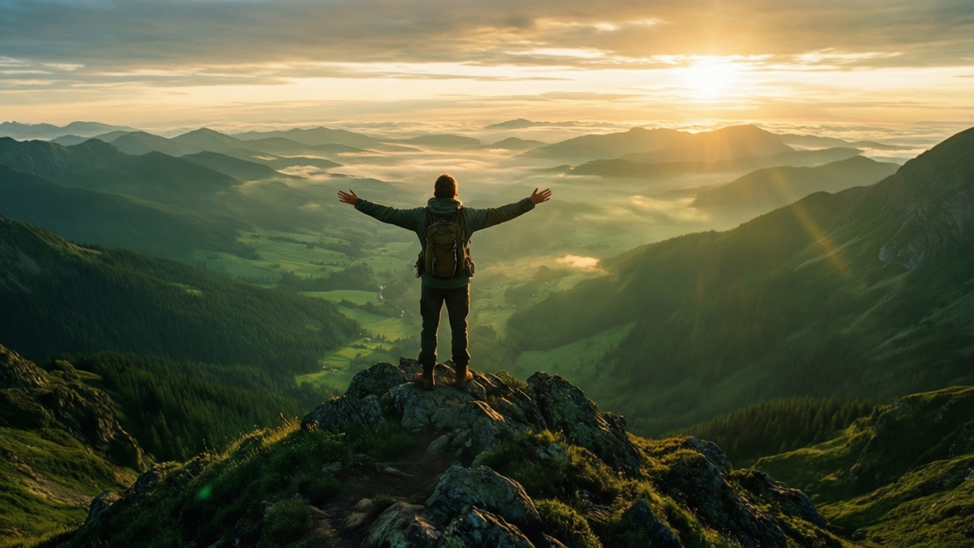 Mountain Sunrise Awakening by Wallpapers.art Studio