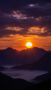 Mountain Sunrise Half Sun