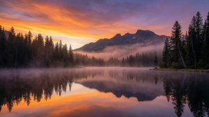 Mountain Sunrise Lake