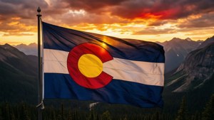 Mountain Sunset Flag