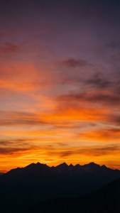 Mountain Sunset Silhouette
